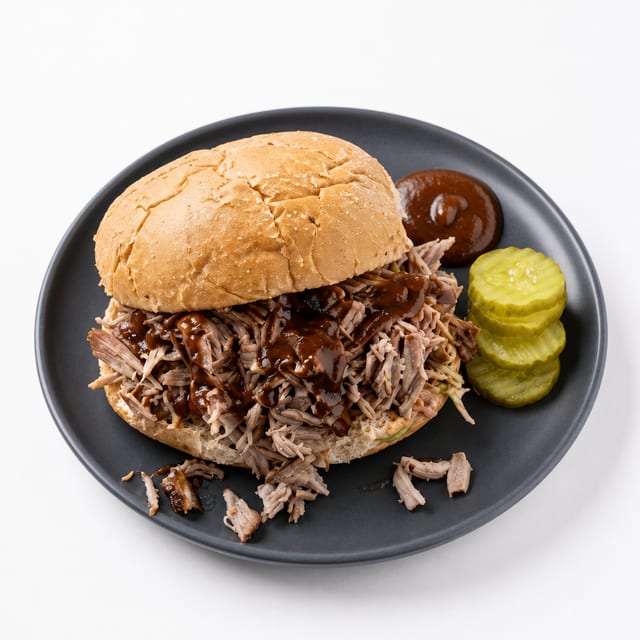 Smoked Pulled Pork Sandwich.