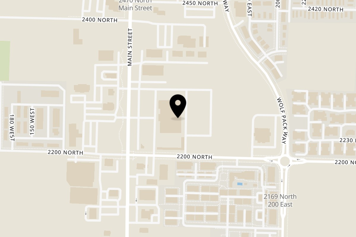 Map showing the location of J. Brian's Smokehouse Logan on 2250 N Main St in North Logan